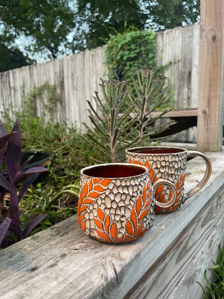 Carved Leaf Mug