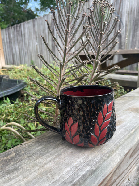 Carved Leaf Mug