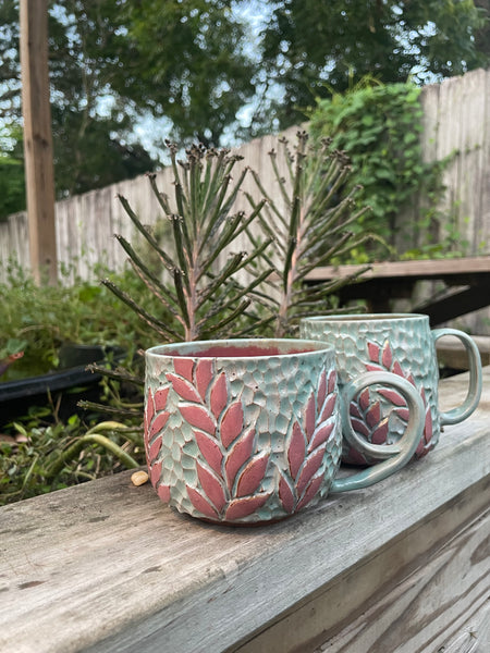 Carved Leaf Mug