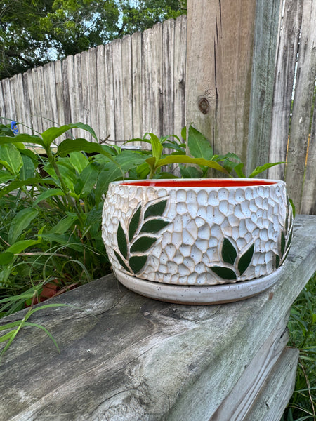 Carved Leaf Planters