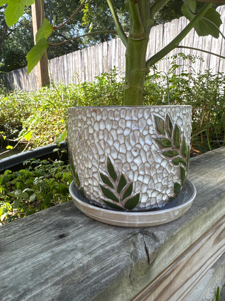 Carved Leaf Planters