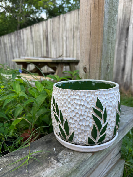 Carved Leaf Planters