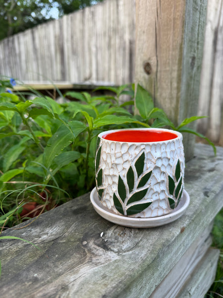 Carved Leaf Planters