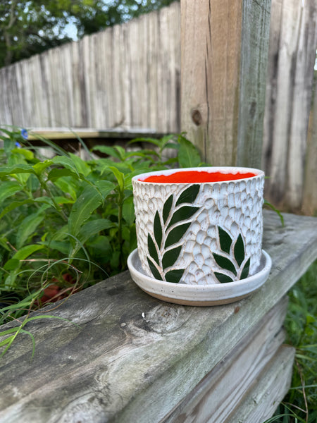 Carved Leaf Planters