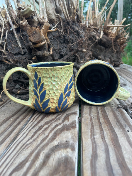 Carved Leaf Mug