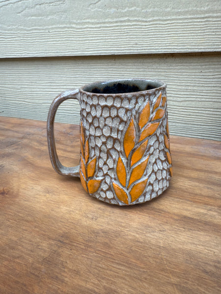 Carved Leaf Mug