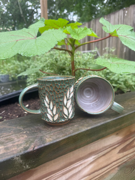 Carved Leaf Mug