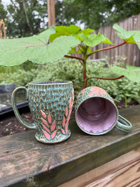 Carved Leaf Mug