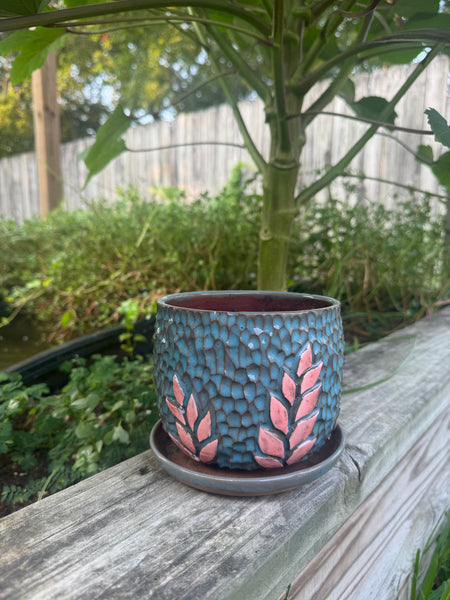 Carved Leaf Planters