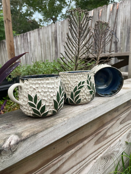 Carved Leaf Mug